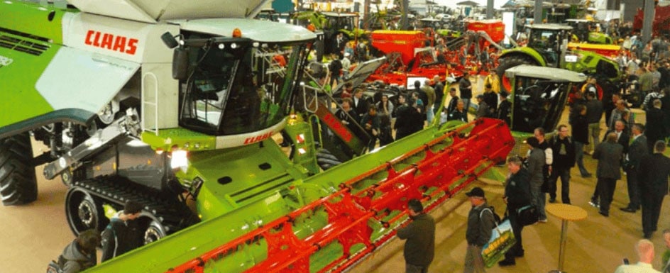 A tractor from K-net customer Agrall at an exhibition