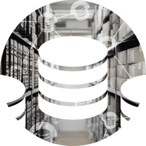 Icon XL of K-net service netArchive with icons and view on a storage with boxes