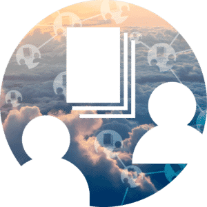 Icon XL of K-net service netSpace with icons on a cloud background