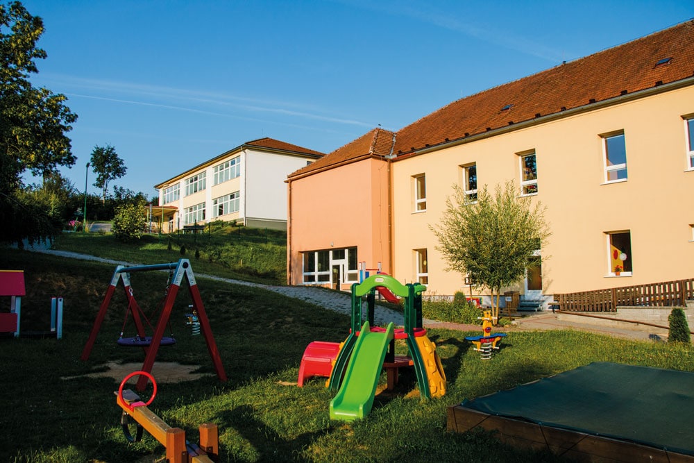 View of the garden of the school Strážek