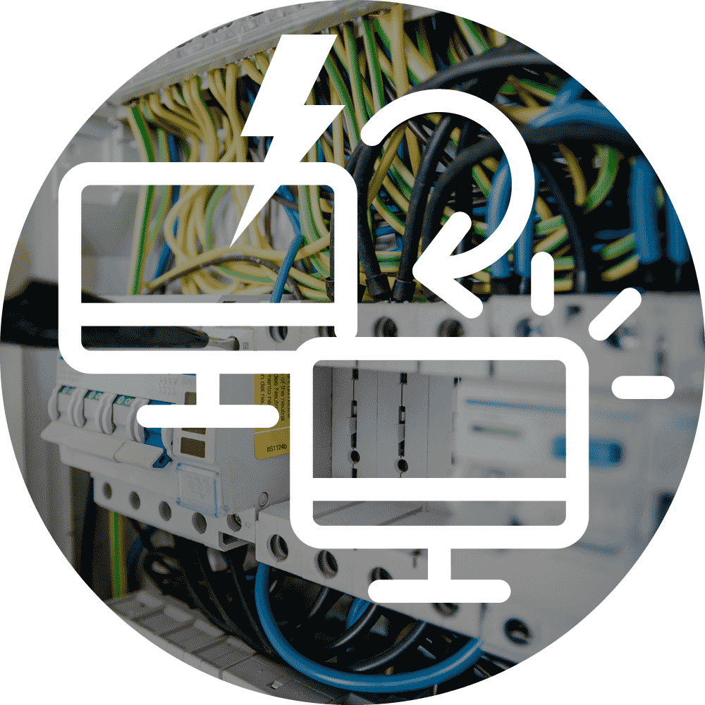 Icon XL of K-net service Disaster recovery with view on network of cables