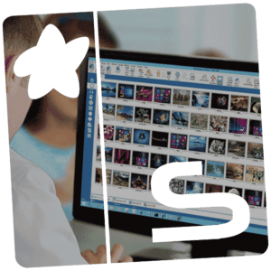 icon XL of the K-net partner NetSupport School with a man using a laptop in a classroom
