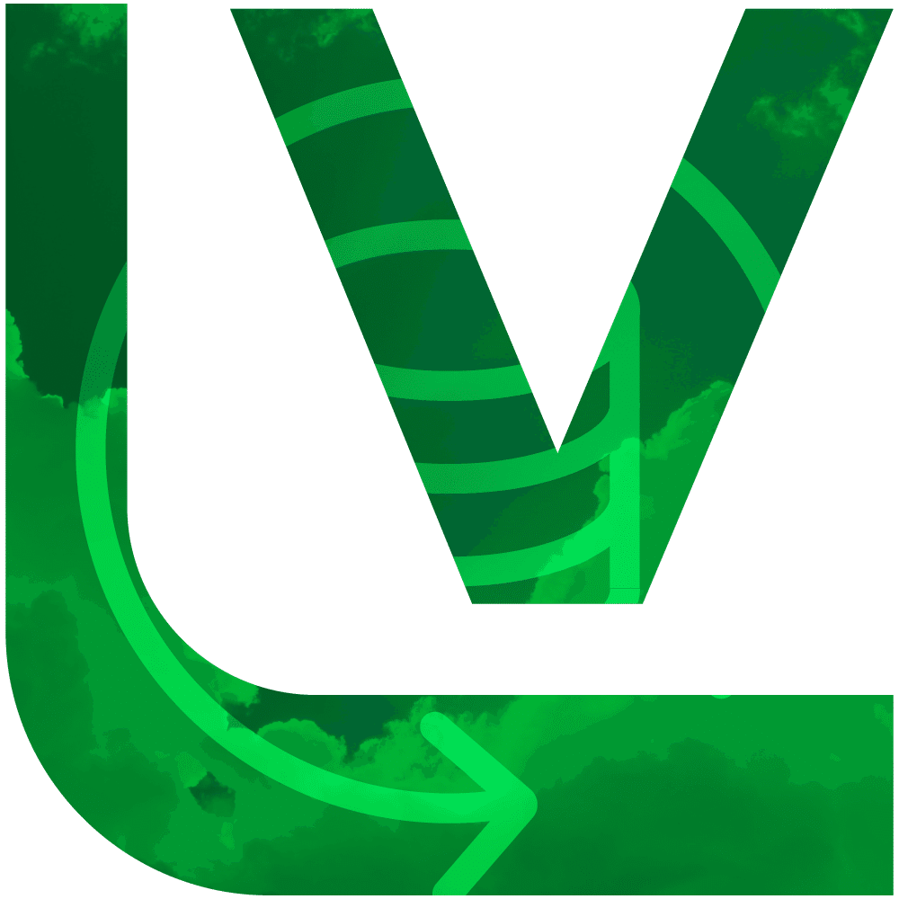 Icon XL for K-net partner Veeam with a big V and cloud in green background