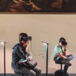 People visiting museum through AR glasses