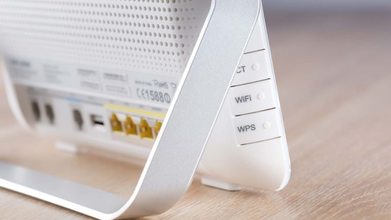 Focus on a white wi-fi access point