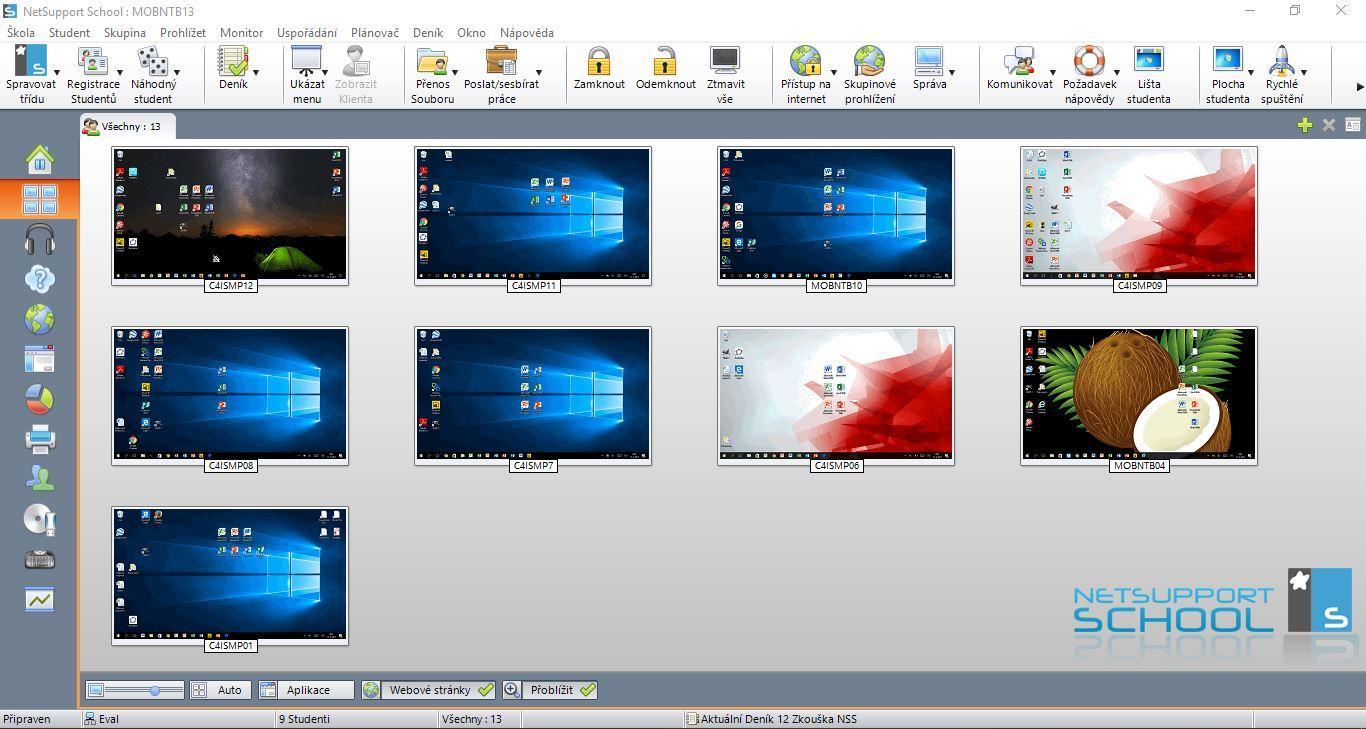 NetSupport School Monitoring žáků ve výuce náhled