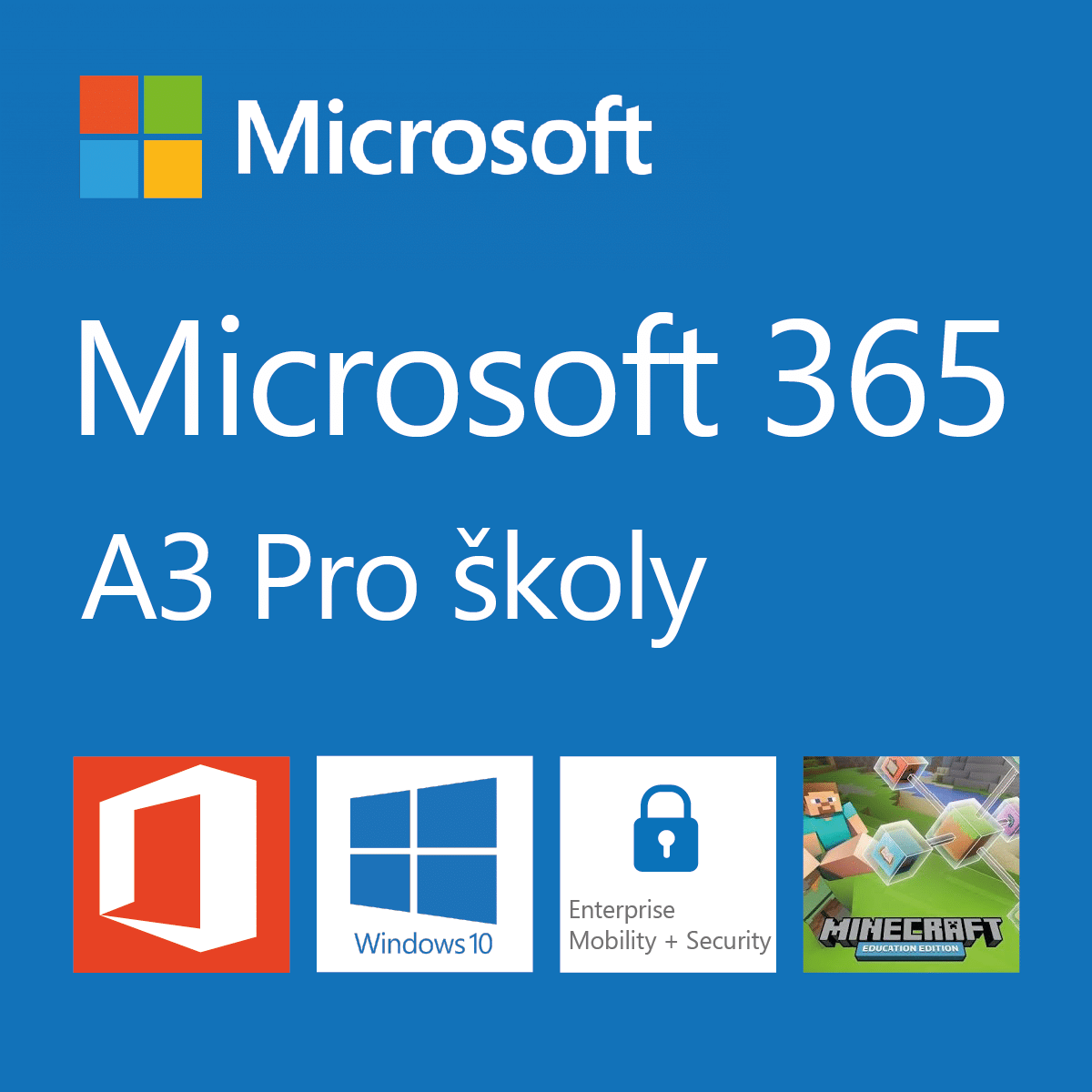 Logo Microsoft 365 pro školy plán A3