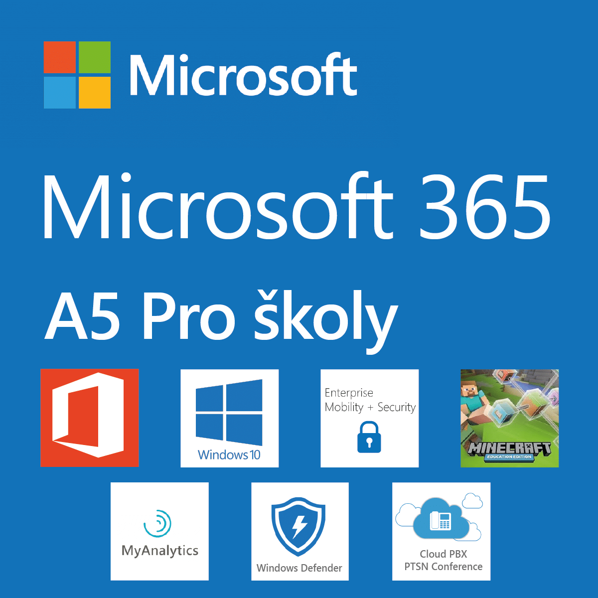 Logo Microsoft 365 pro školy plán A5