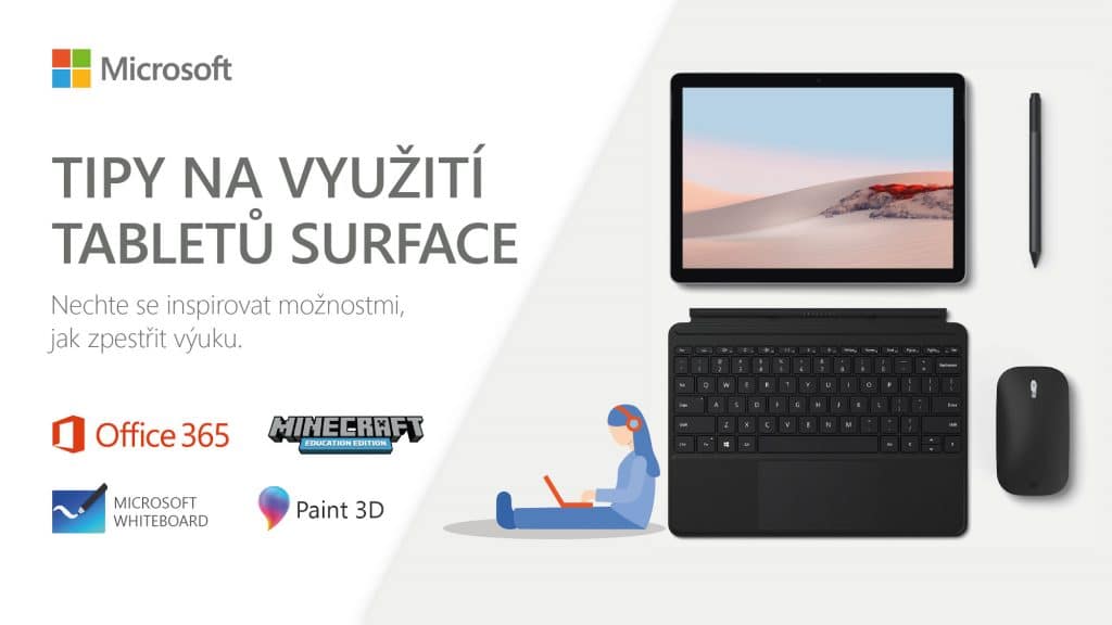 Banner na webinář K-net o využití Surface ve výuce