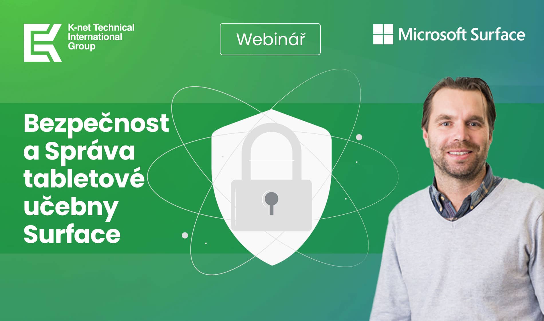 Pozvánka na webinář K-net Bezpečnost a správa tabletové učebny Surface